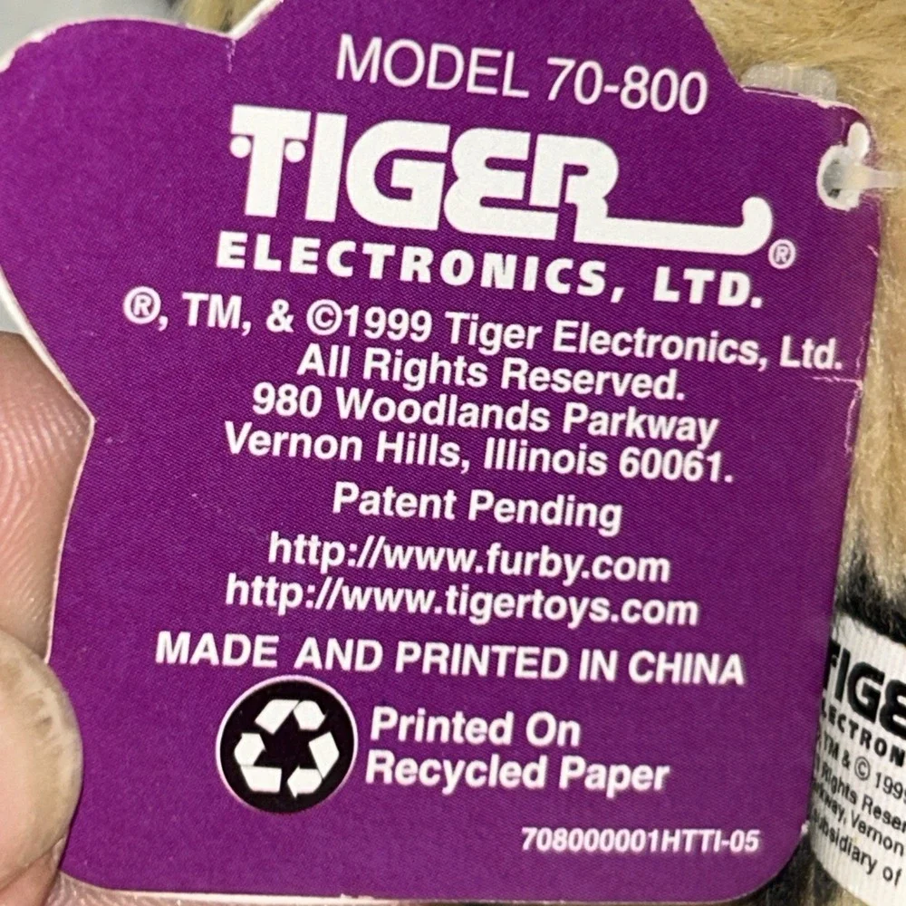 Working 1999 Furby Leopard/Cheetah 70-800 GEN 1 Tags/Tested/Works Vintage Tiger